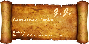 Gestetner Janka névjegykártya